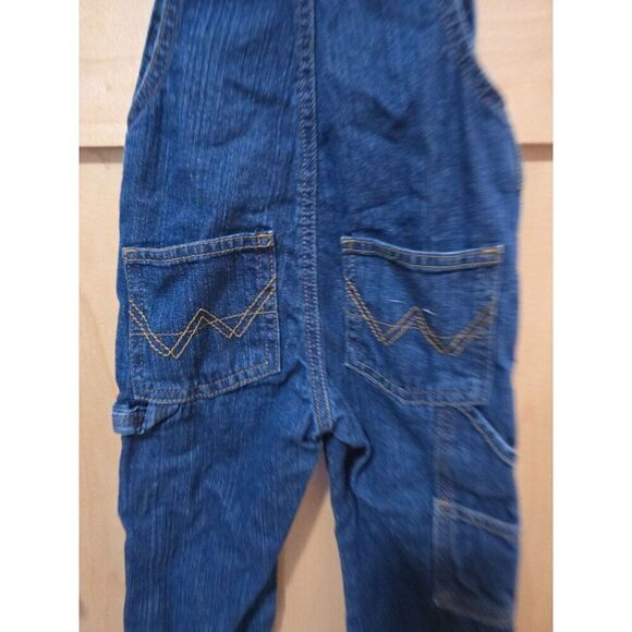 Vintage Wrangler Denim Toddler Overalls 3T Blue Carpenter Style 100% Cotton Adju - Picture 5 of 7